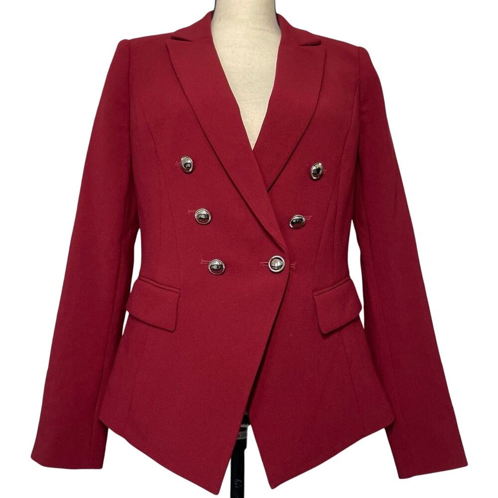 White House Black Market Burgundy Trophy Jacket Size 4 Career Jacket